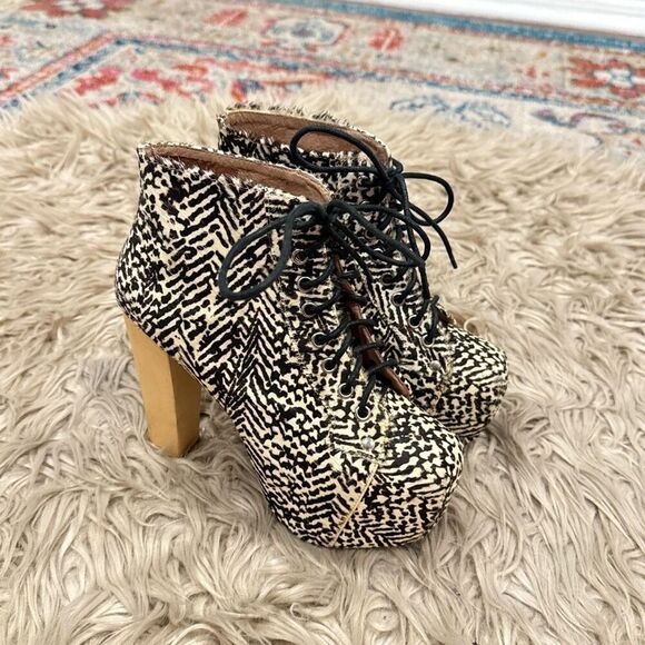 Jeffrey Campbell Lita Platform Fur Booties size 5.5 - Picture 1 of 9
